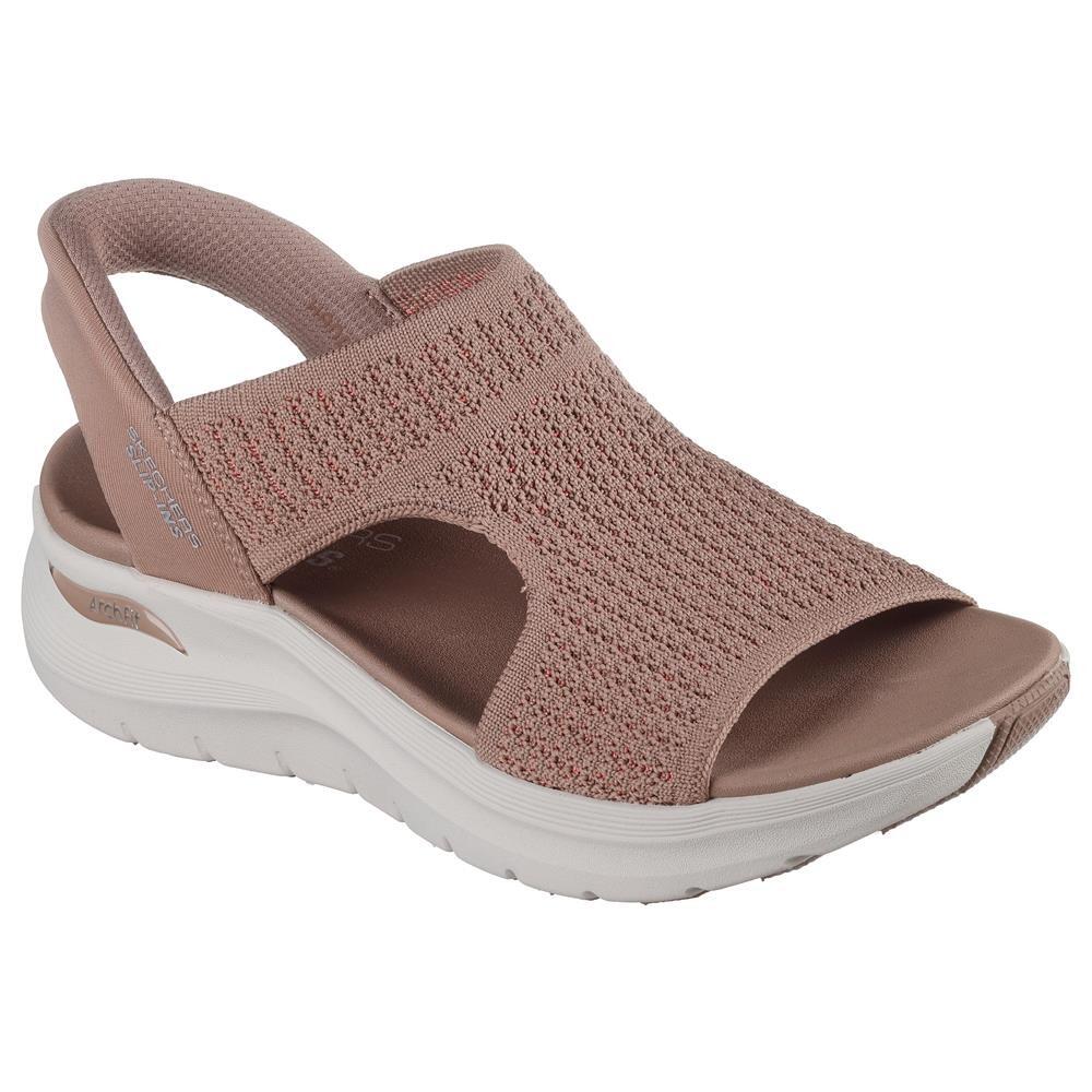 Comda SANDALE FEMME Skechers Slip-ins Arch Fit 2.0 tissu MARRON 2/5