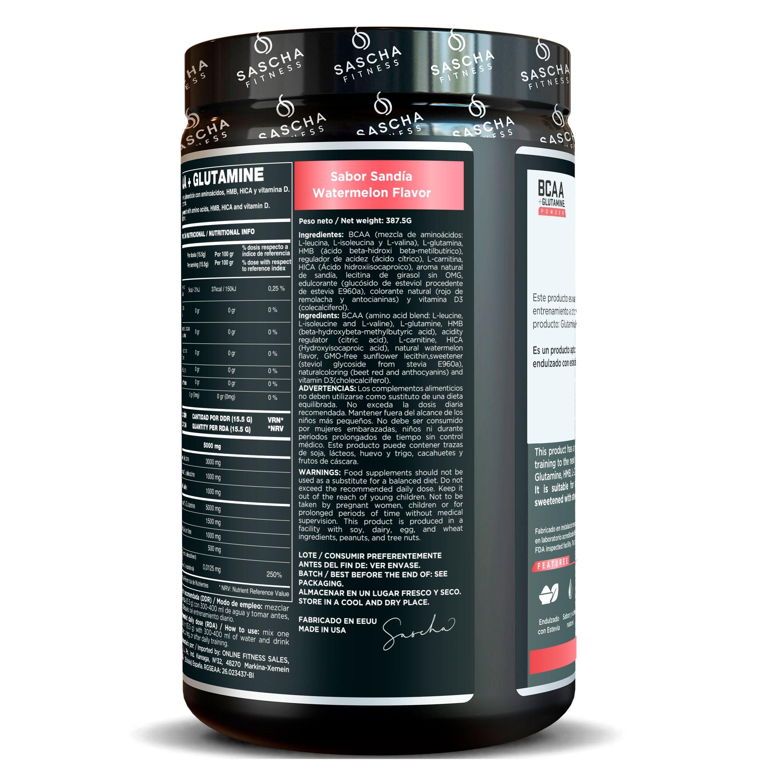 BCAA + Glutamina sabor Sandía (387,5 g) 4/4