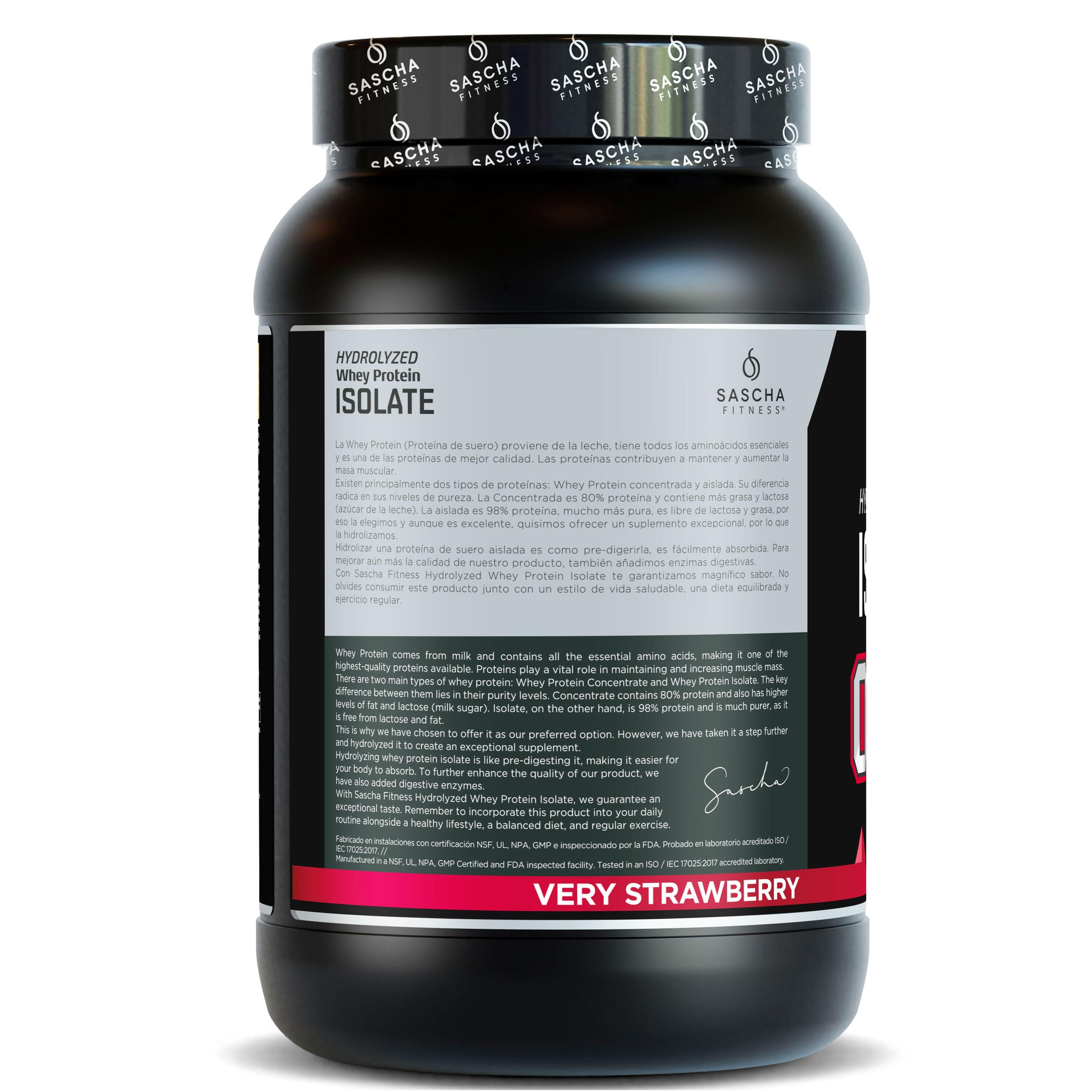 Proteína Whey Hidrolizada y Aislada sabor Fresa (957 g) 3/4