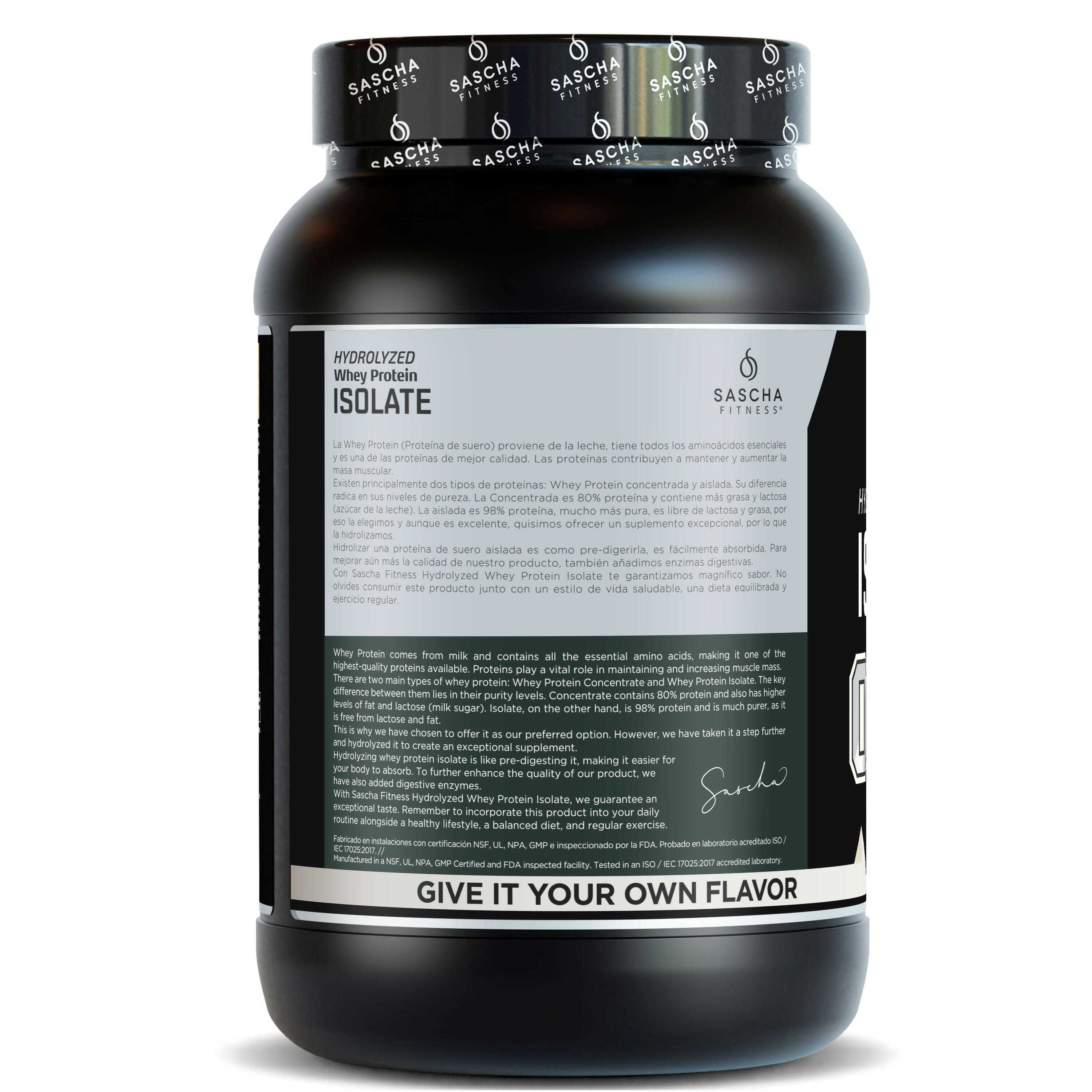 Proteína Whey Hidrolizada y Aislada sin sabor (899 g) 3/4