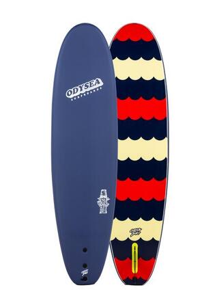 Foamie Surfboard - Plank Single Fin - 9'0" - Midnight Blue/Scallops