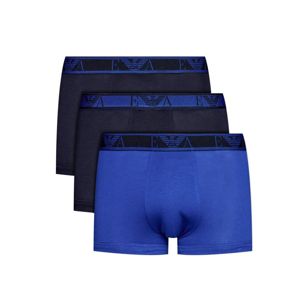 Ea7 Pack 3 Boxers Emporio Armani Algodão Elástico Azul da Decathlon