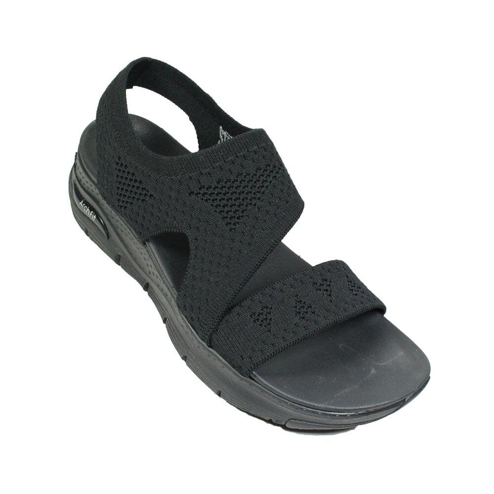 SANDALE FEMME Skechers Arch Fit Sandal tissu Ajustable NOIR 5/7