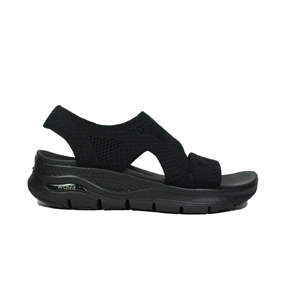SANDALE FEMME Skechers Arch Fit Sandal tissu Ajustable NOIR 2/7