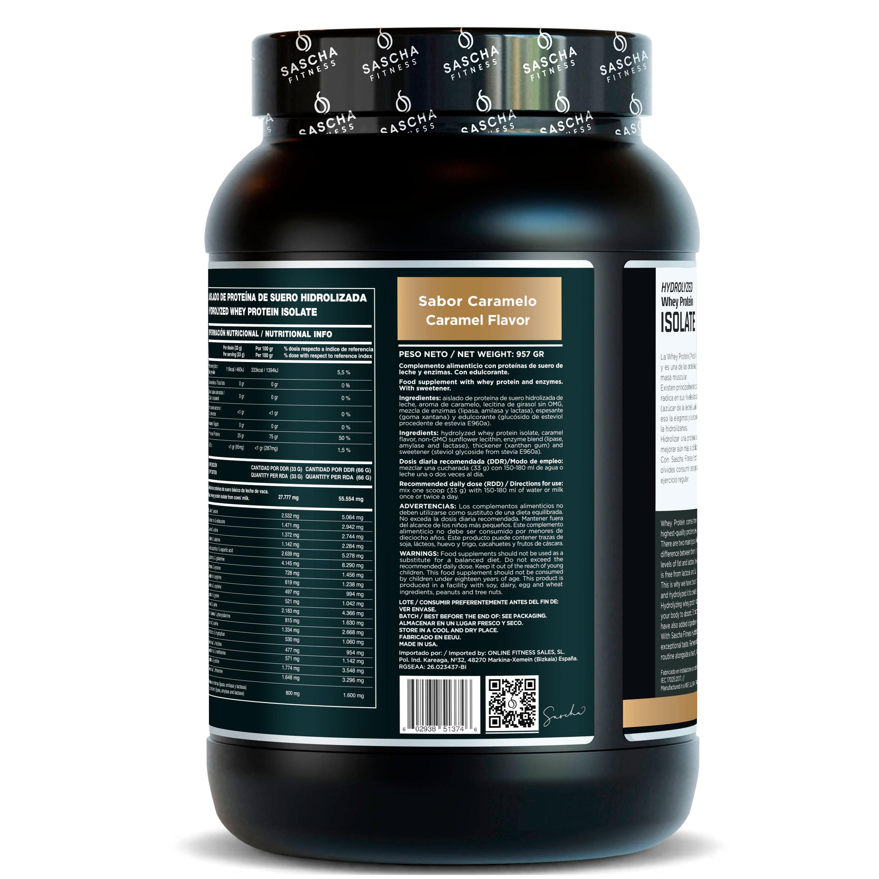 Proteína Whey Hidrolizada y Aislada sabor Caramelo (957 g) 4/4