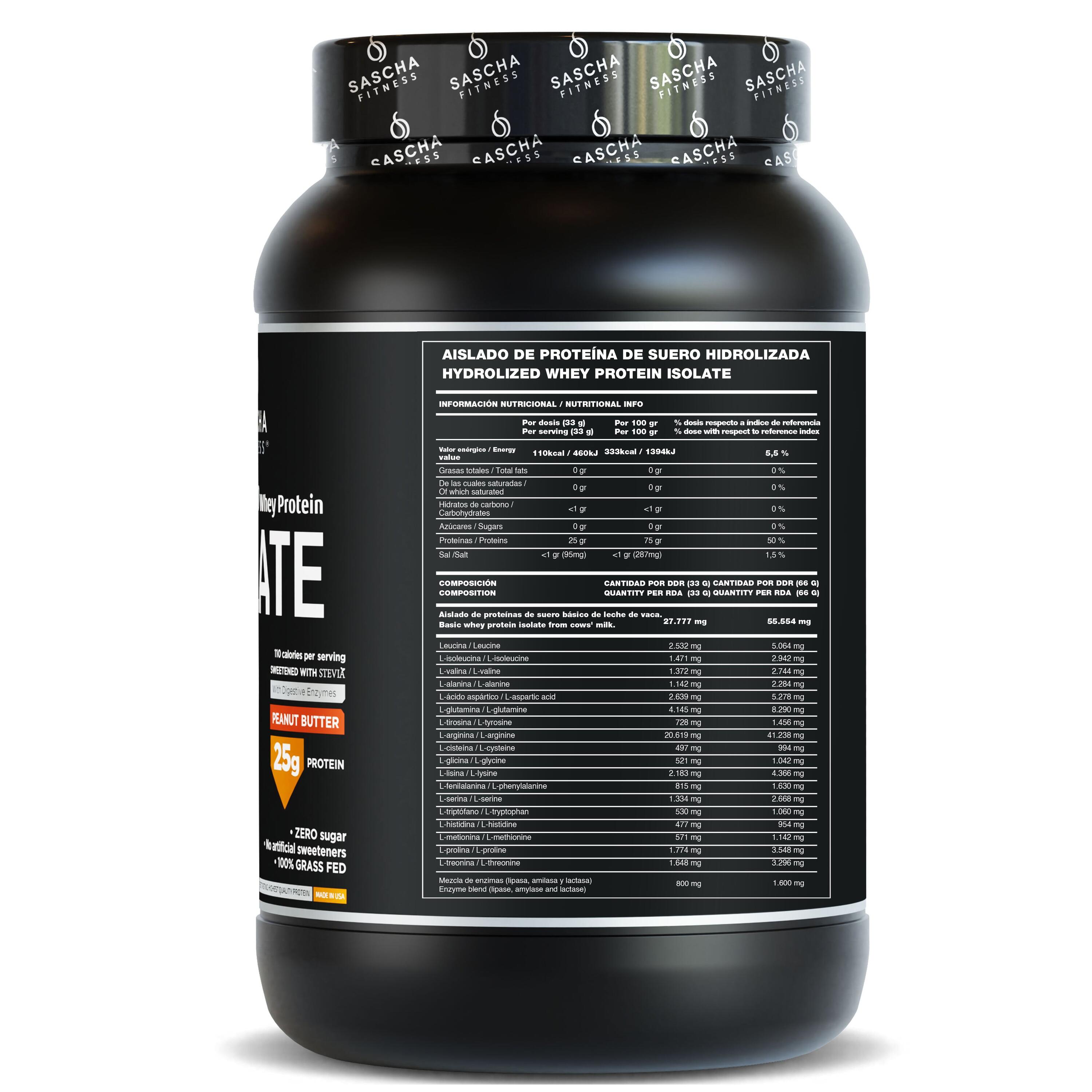 Proteína Whey Hidrolizada y Aislada sabor Mantequilla de cacahuete (1044 g) 2/4