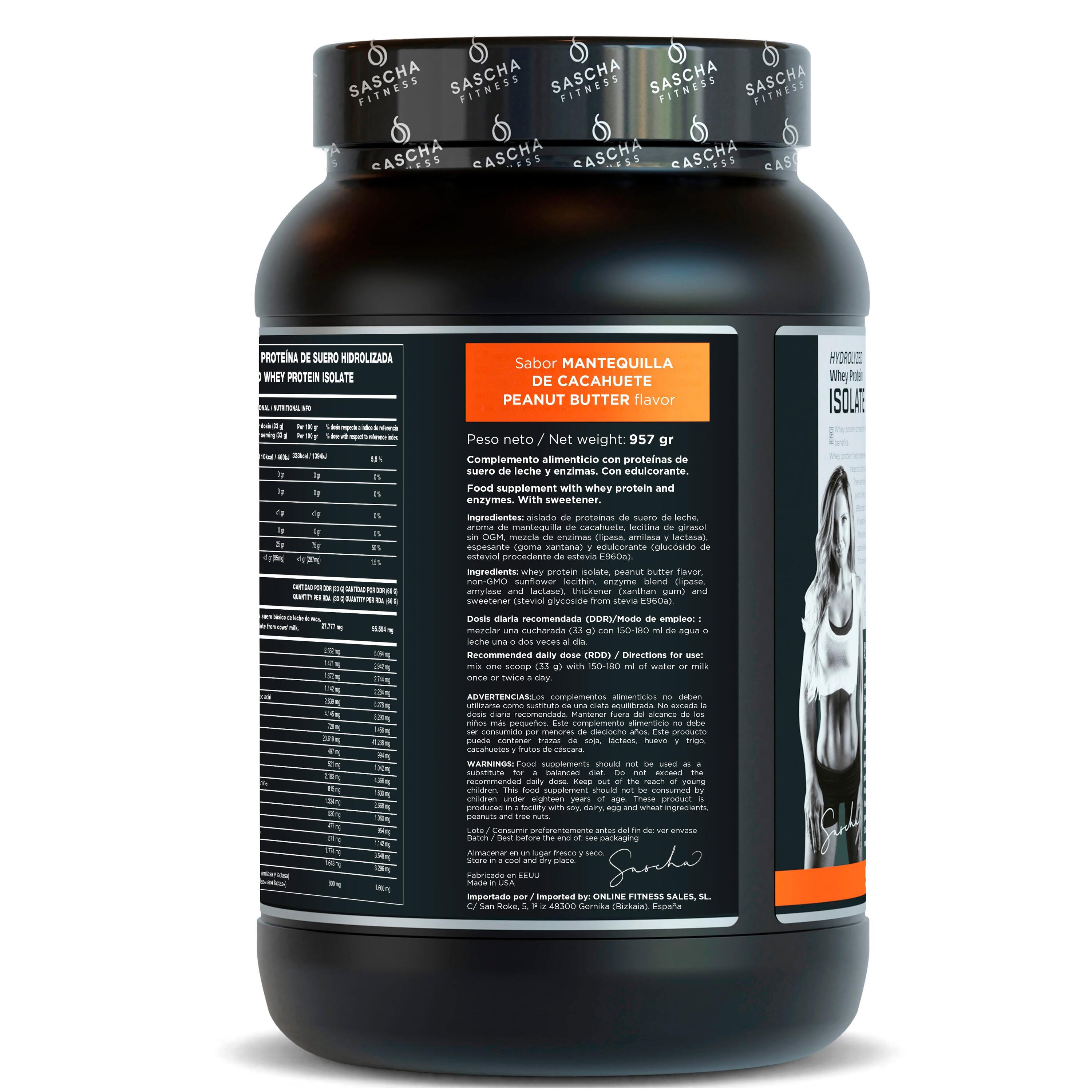 Proteína Whey Hidrolizada y Aislada sabor Mantequilla de cacahuete (1044 g) 3/4