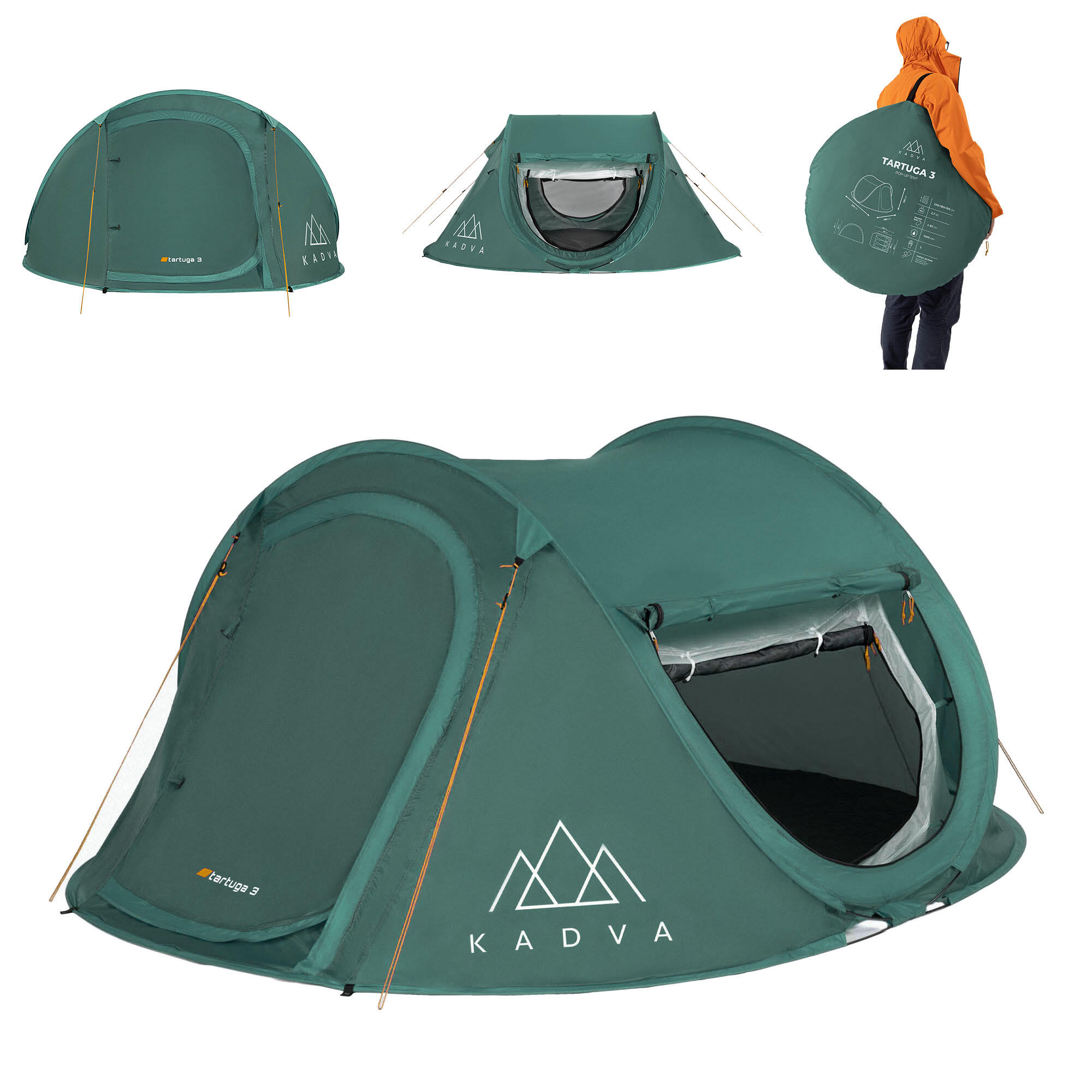 Kadva - Tente De Camping Kadva Tartuga 3 3 Personnes - Tente - Vert - 3 Places - Decathlon