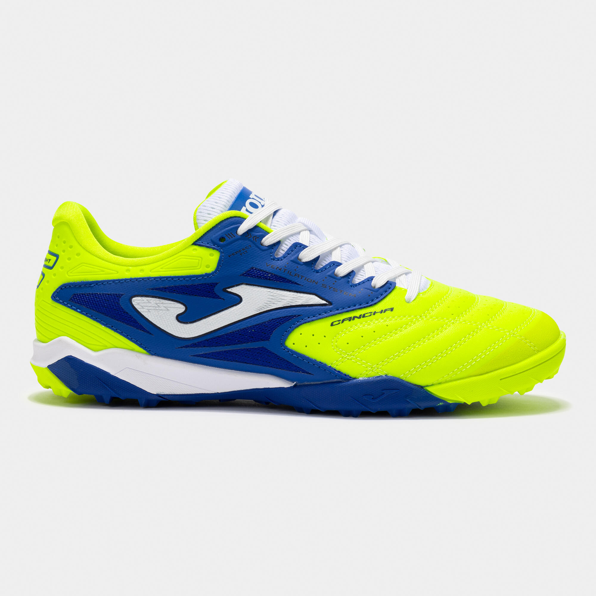 Pantofi fotbal Joma Cancha 2511 Turf, Galben Fluo și Albastru, 44.5