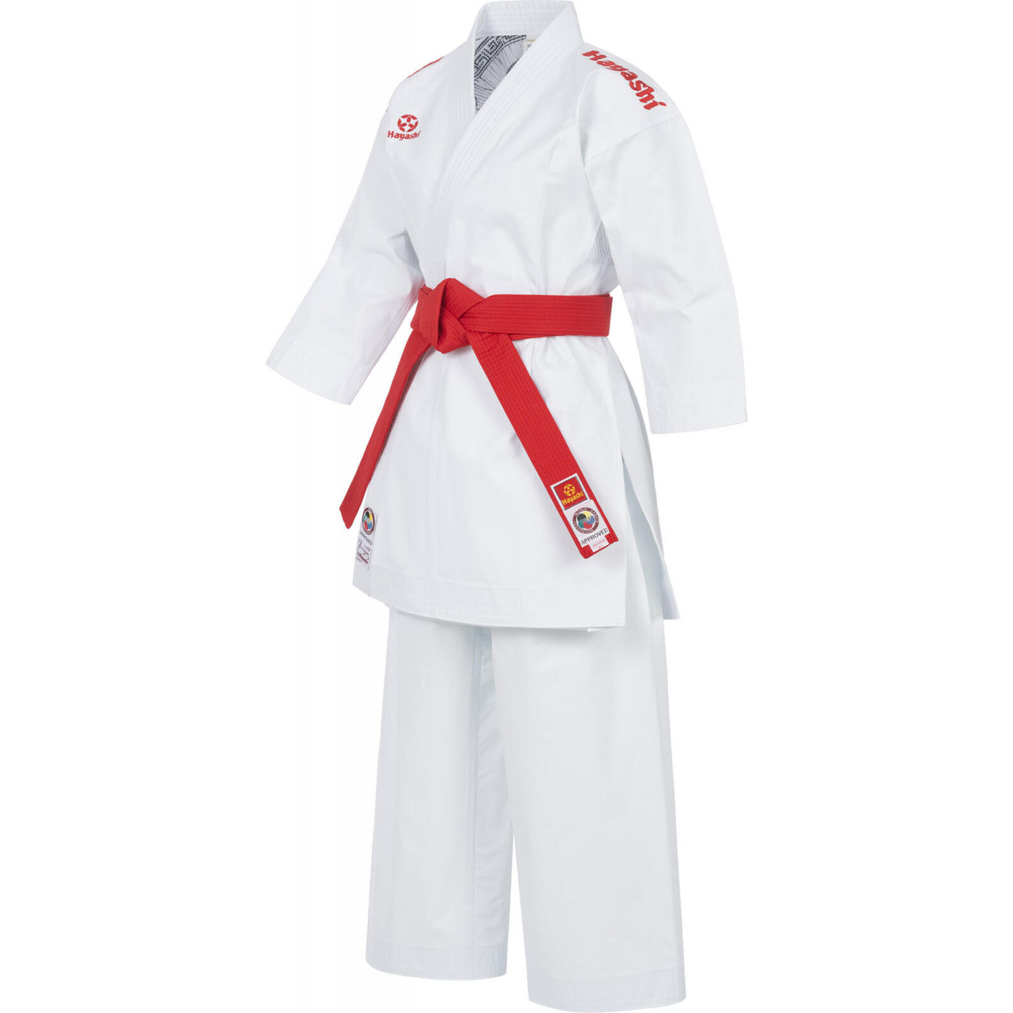 Karate Gi “Jingu” - Alb, broderie rosie, marime 165 cm