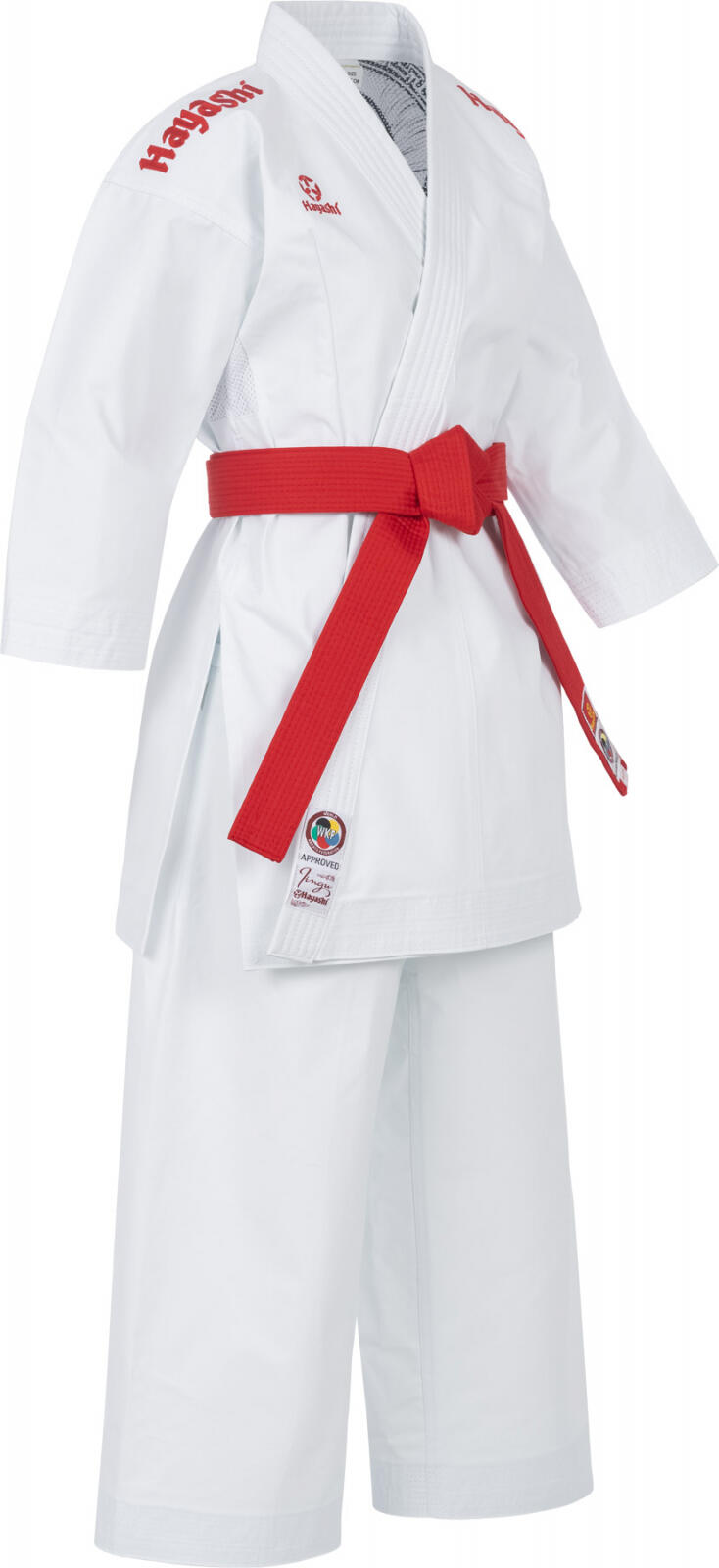 Karate Gi “Jingu” - Alb, broderie rosie, marime 165 cm