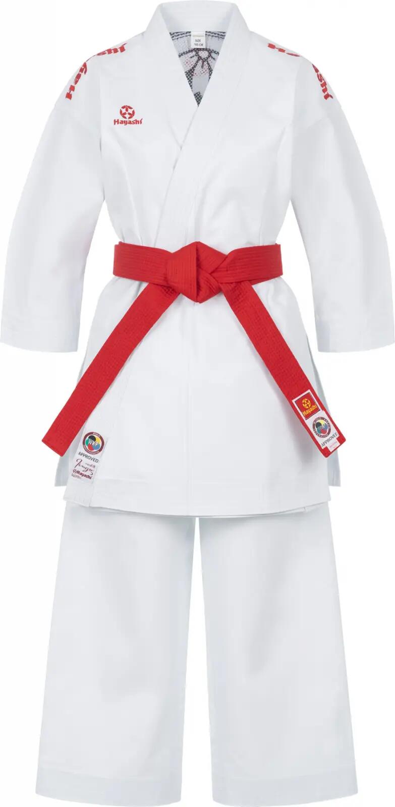 Karate Gi “Jingu” - Alb, broderie rosie, marime 165 cm 2/7