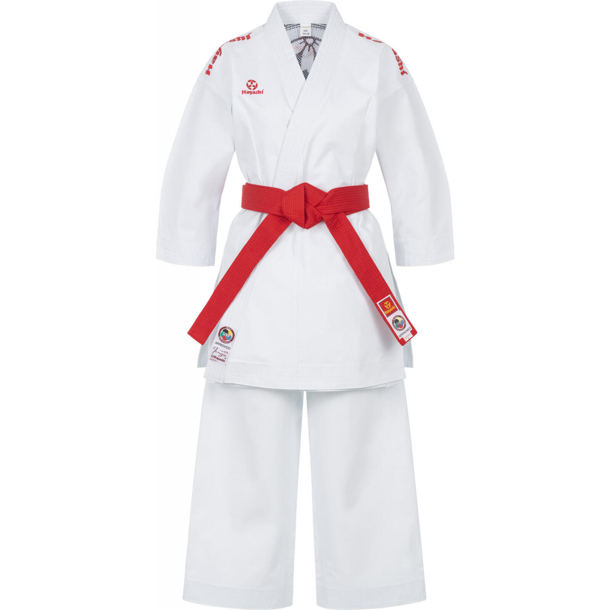Karate Gi “Jingu” - Alb, broderie rosie, marime 165 cm