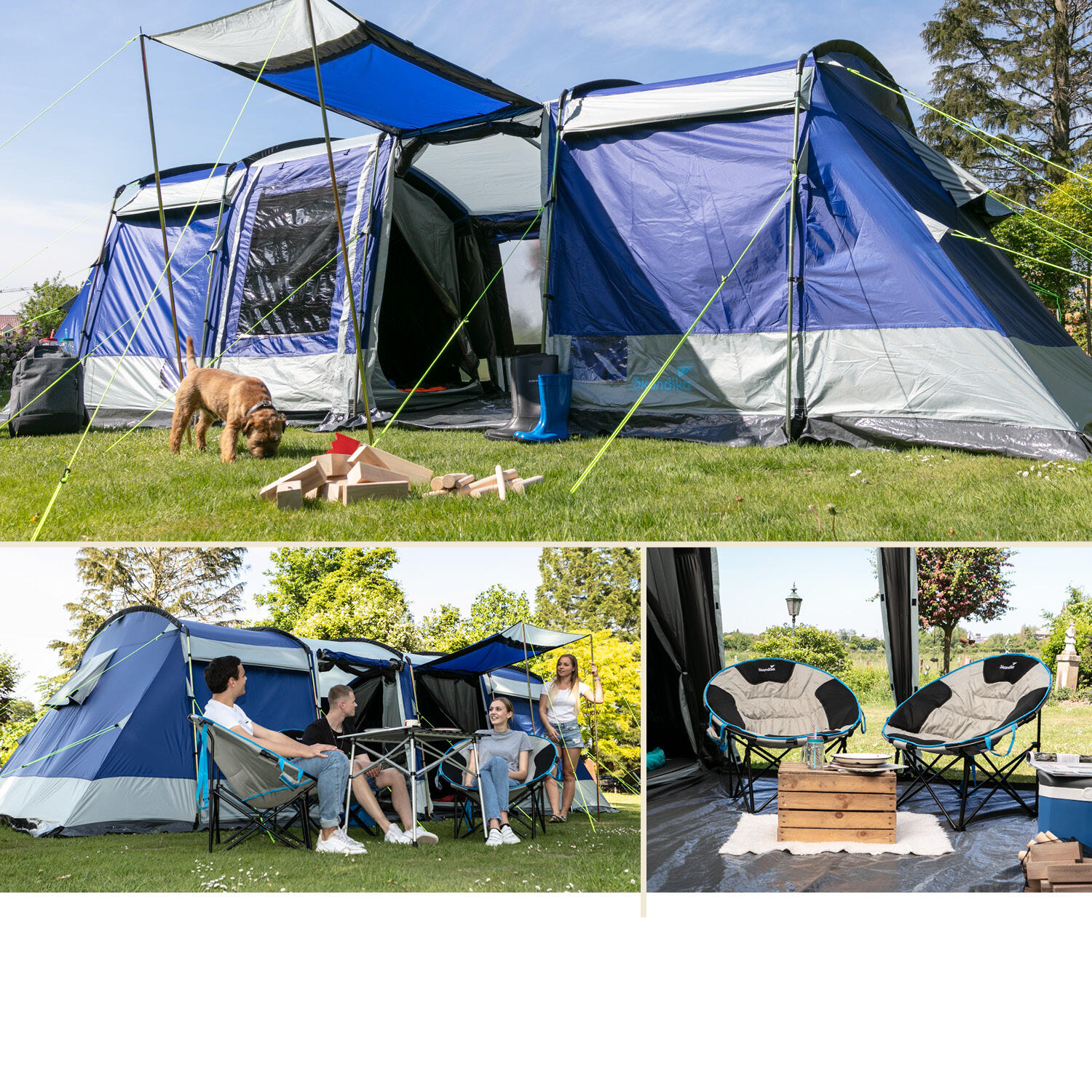 Gebraucht - Familienzelt Montana Sleeper 8 Personen - 3 dunklen Schlafkabinen 7/11