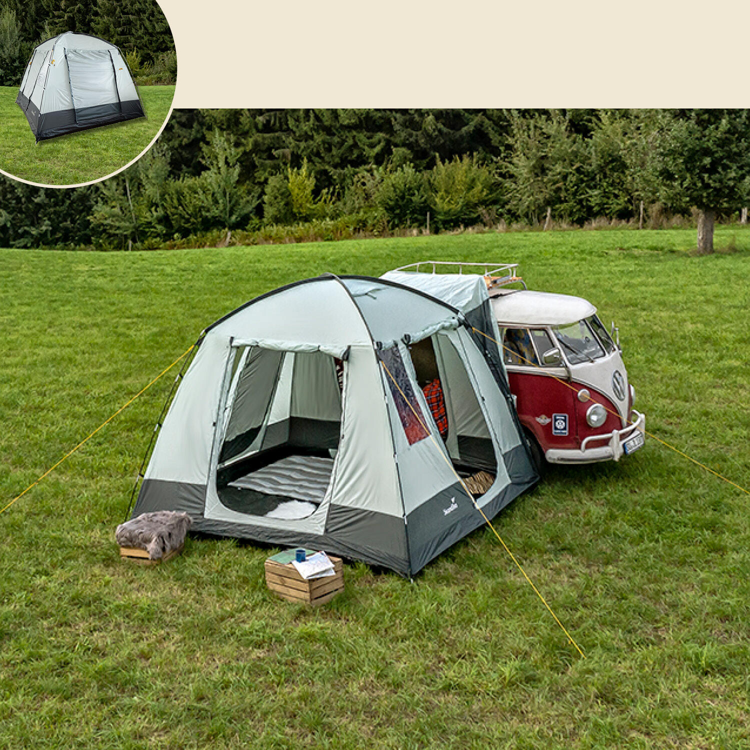 Tenda per furgoni da campeggio/auto - Pitea Van - 4 persone - 4x ingressi 3/7
