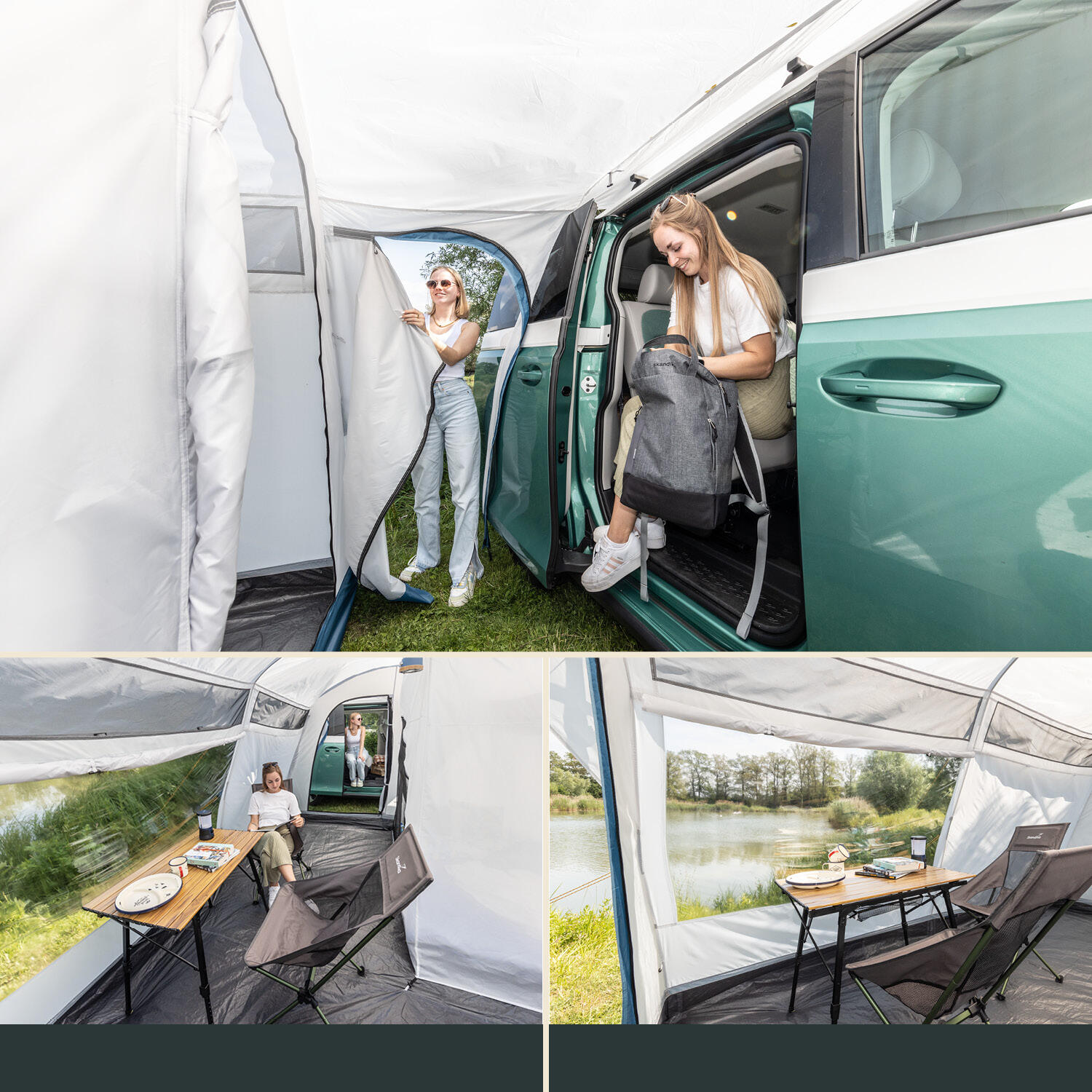 Busvorzelt Vejers 2 Protect - Freistehend mit Schlafkabine - 2 Eingänge 5/9