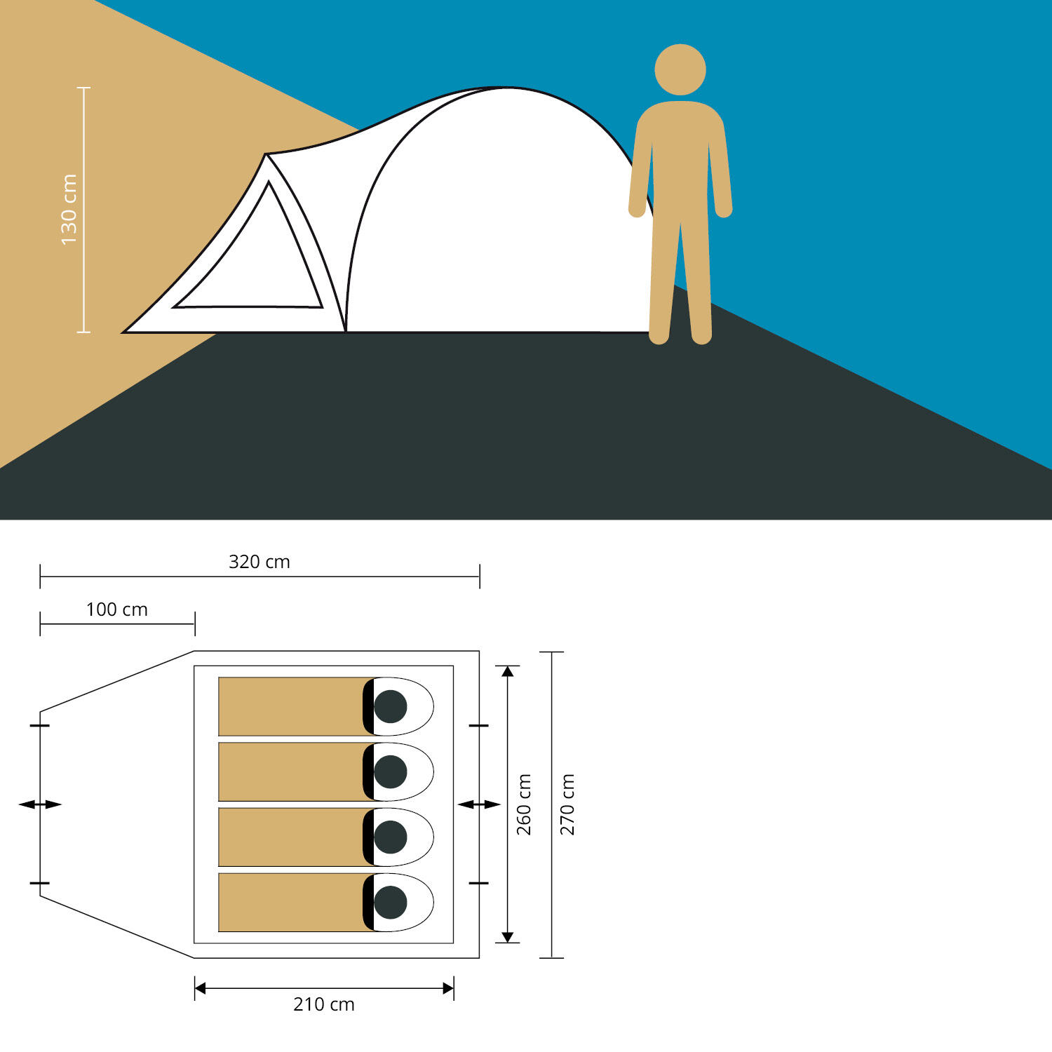 Tente dôme Dale - Camping Trekking - 4 Personnes, Technologie Sleeper, légère 6/9