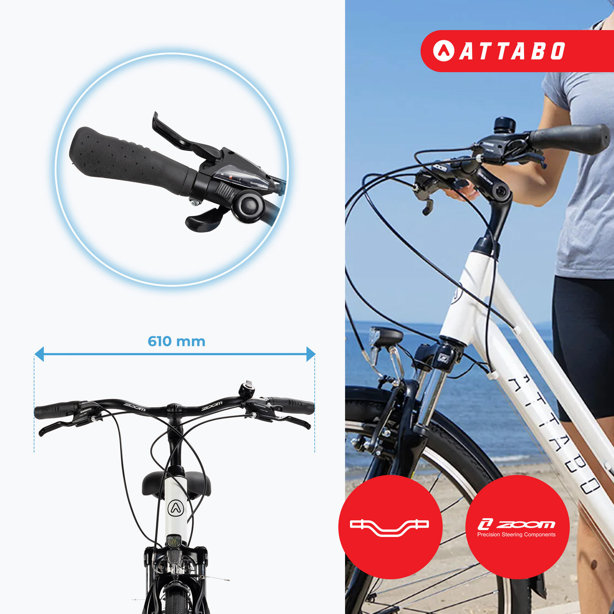 ATTABO Trekking bicicleta de trekking para mujer 6/7