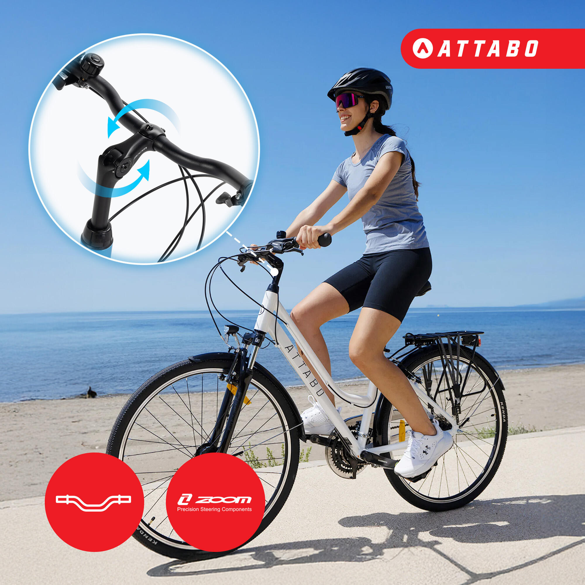ATTABO Trekking bicicleta de trekking para mujer 5/7