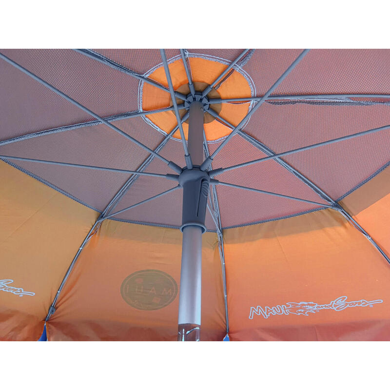 Umbrela plaja Maui&Sons 190 cmUltraLight, rabatabilaUPF50+husa transp,Portocaliu