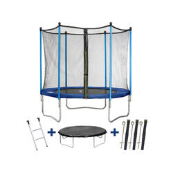 Happy trampoline - Ø 3,05 m - met net + ladder + deksel + verankeringsset
