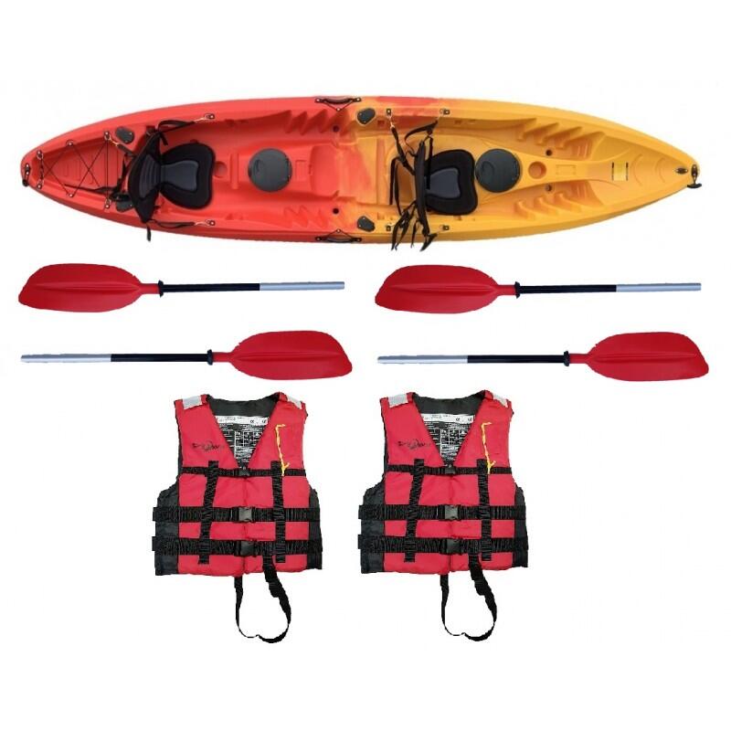 Kajak dwuosobowy sit on top do pływania Scorpio kayak Orinoko 2 zestaw