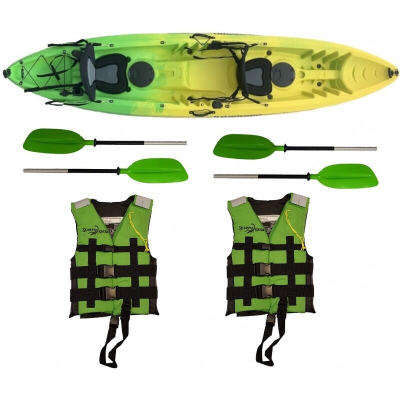 Kajak dwuosobowy sit on top do pływania Scorpio kayak Orinoko 2 zestaw