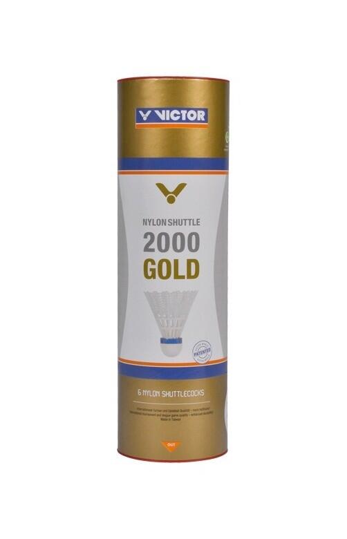 VICTOR VICTOR badmintonbal nylon 2000 blauw/geel (doos van 6)