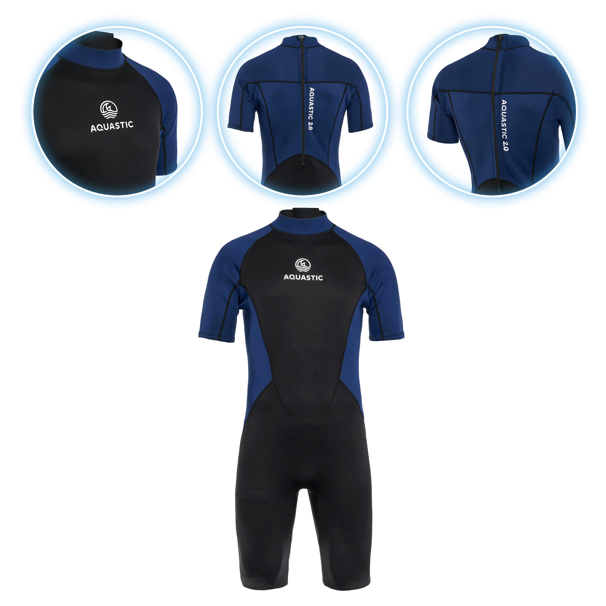 AQUASTIC Wavey 2 mm Schwimm-Neoprenanzug für Herren 1/7