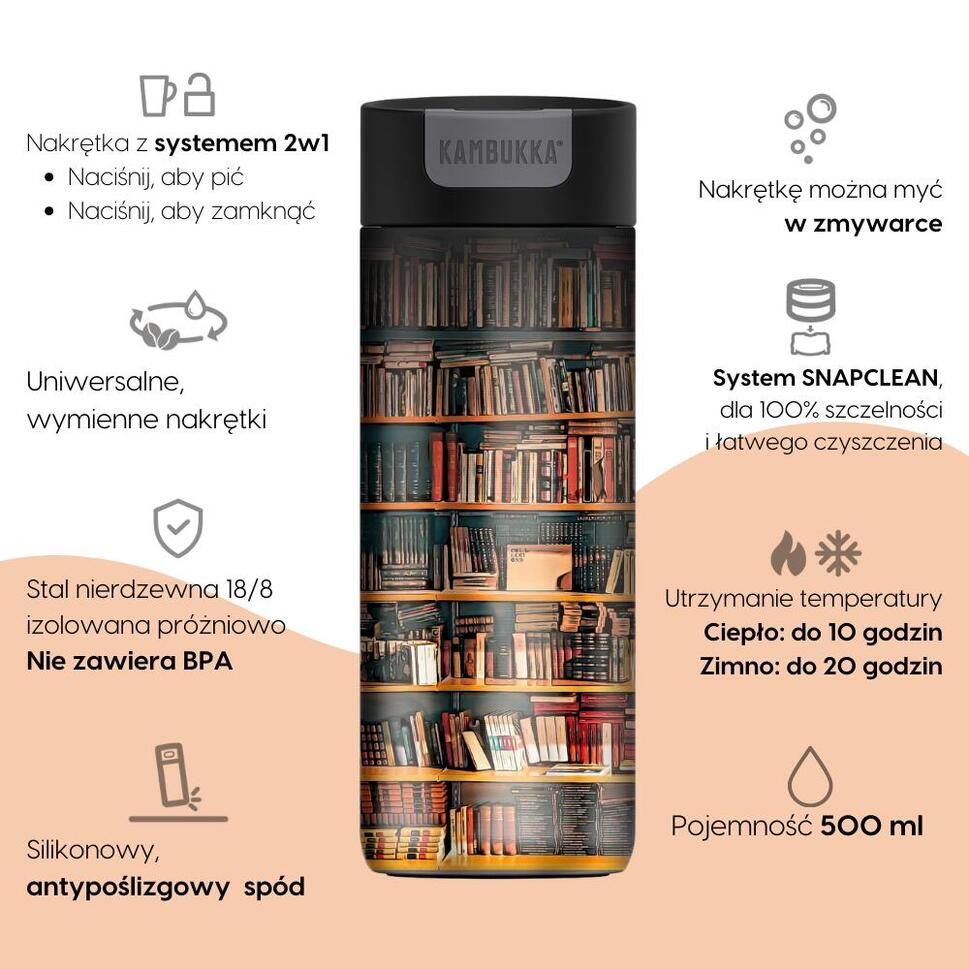Kubek termiczny termos na kawę Kambukka Olympus 500ml Library Edycja limitowana