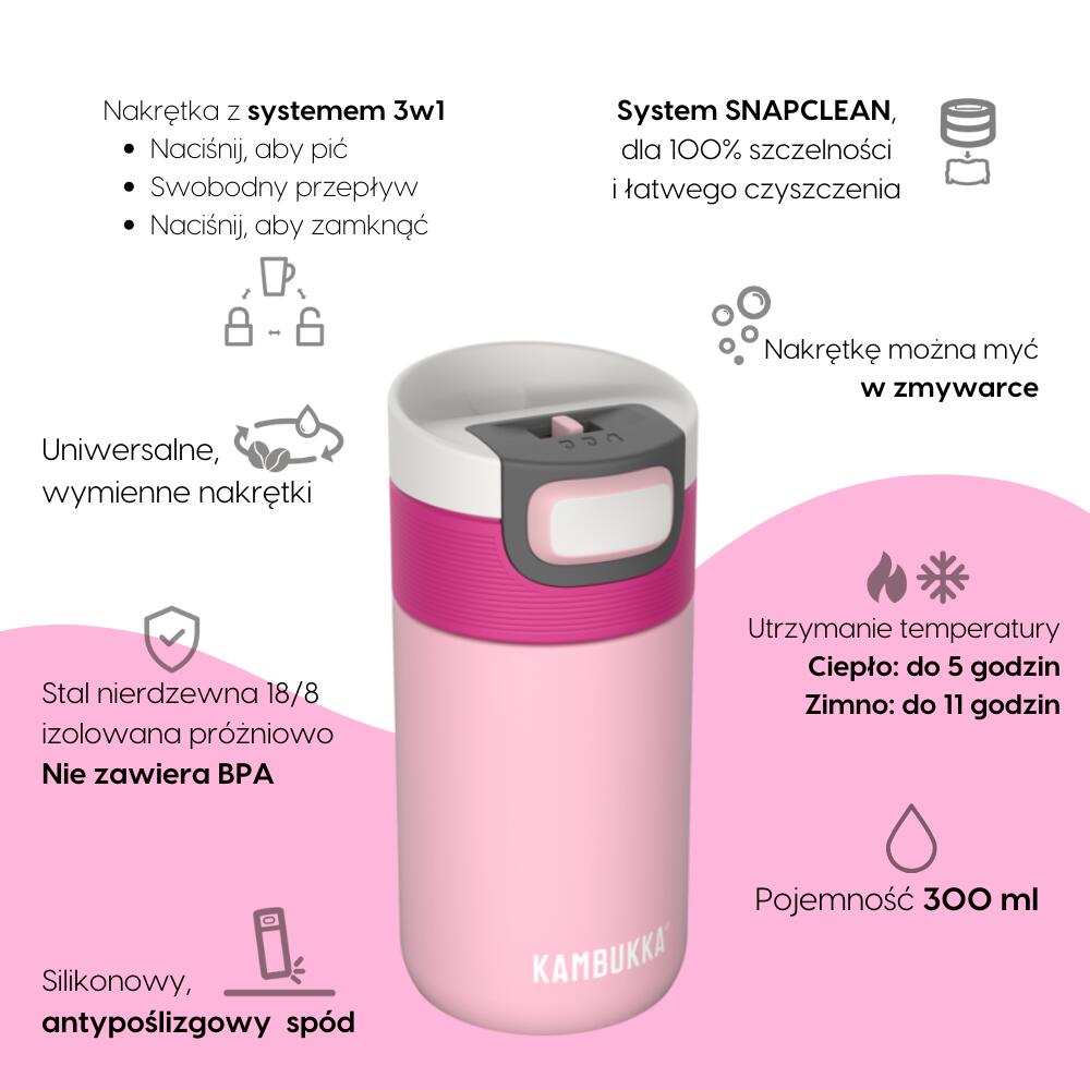 Kubek termiczny termos samochodowy Kambukka Etna 300ml - Brushing Bride 2/7