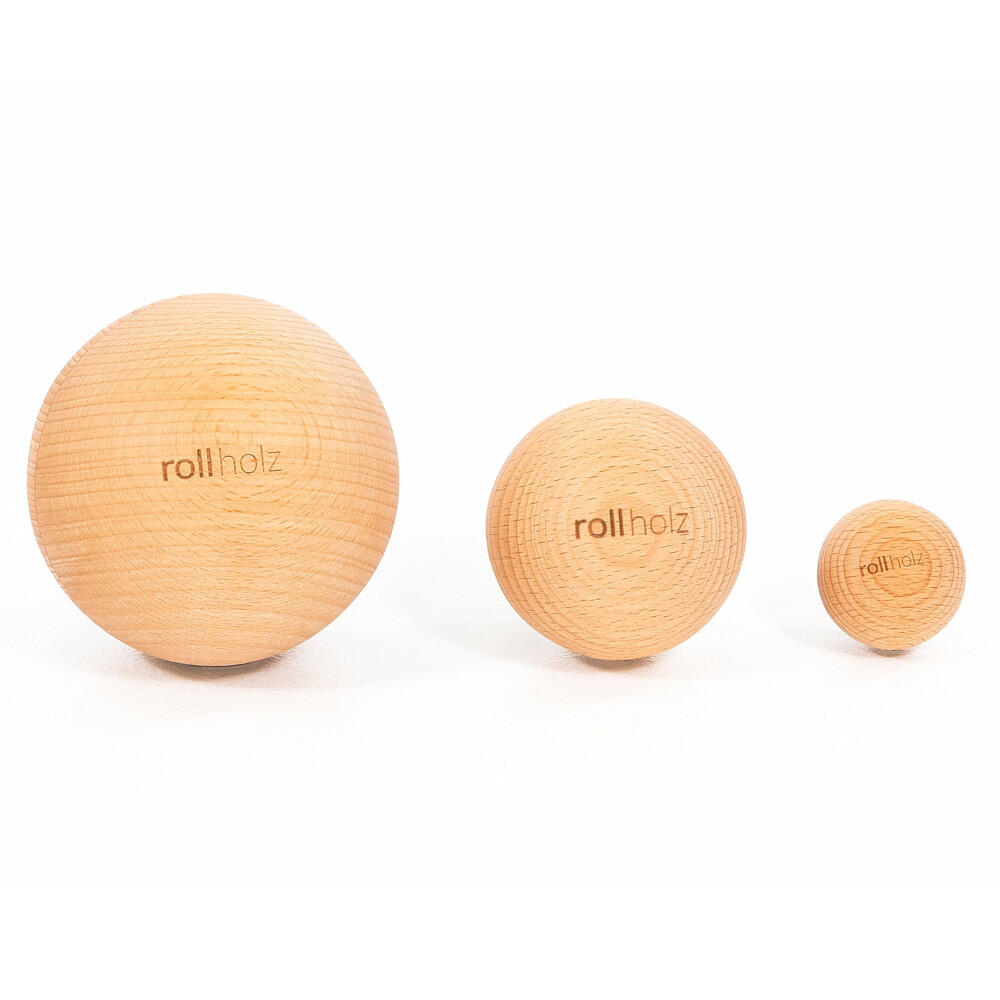 ROLLHOLZ Faszienball Set Buche Faszientraining aus FSC zertifiziertem Holz - ROLLHOLZ