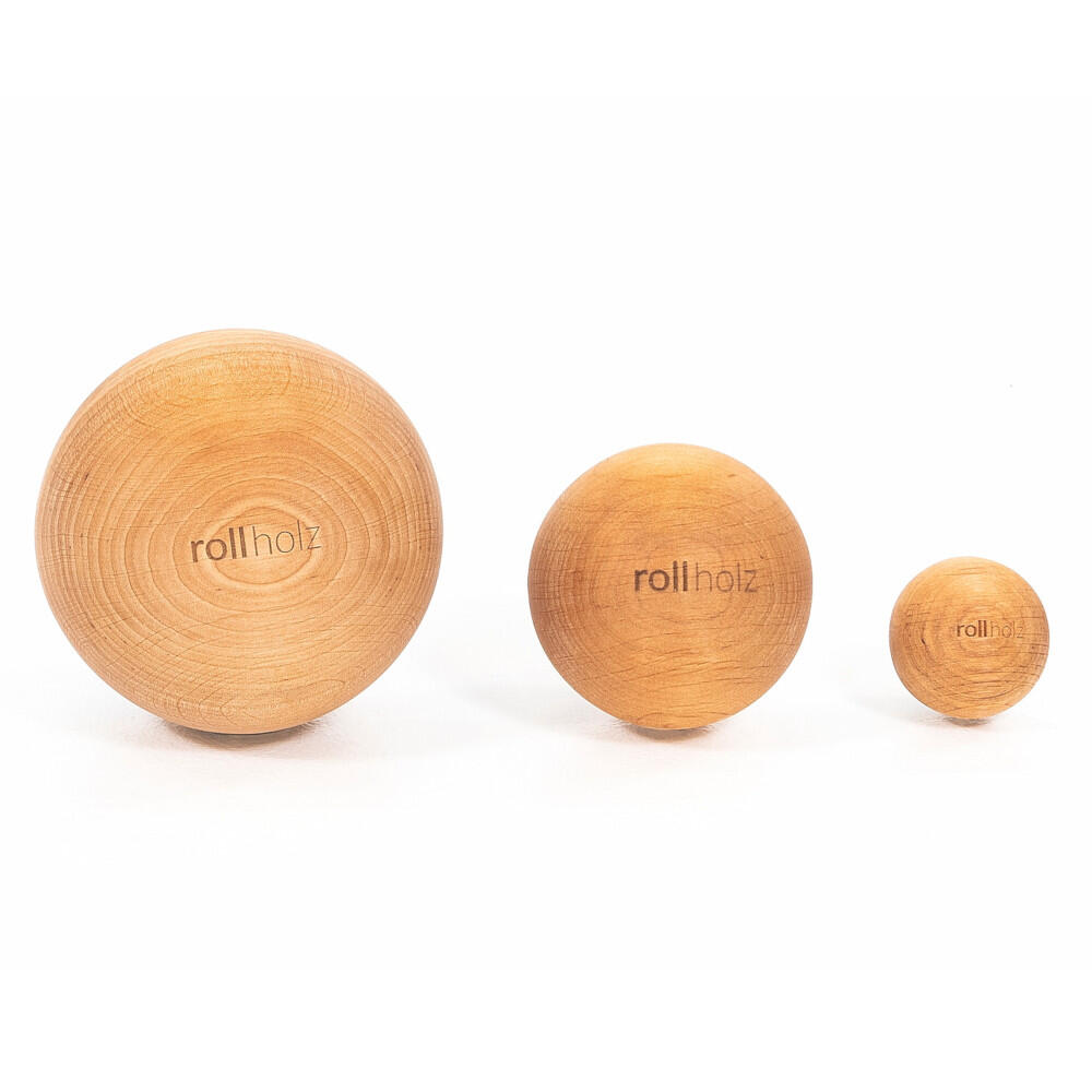 ROLLHOLZ Faszienball Set Erle Faszientraining aus FSC zertifiziertem Holz - ROLLHOLZ
