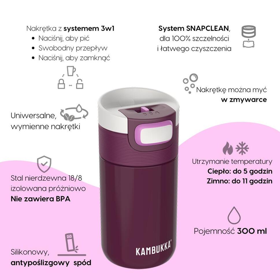 Kubek termiczny szczelny termos Kambukka Etna 300ml - Cherry Lacquer