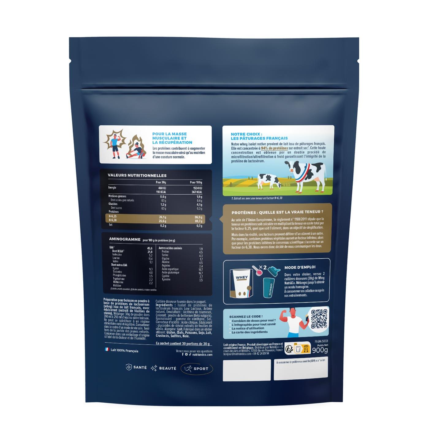 Whey Isolate Native - Prise de Masse & Musculation - Goût Fraise - 900gr 2/4