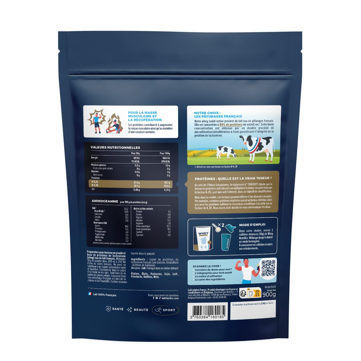 Whey Isolate Native - Prise de Masse & Musculation - Sans Saveur - 900gr 2/5