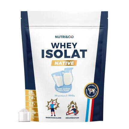Whey Isolate Native - Prise de Masse & Musculation - Goût Café - 900gr