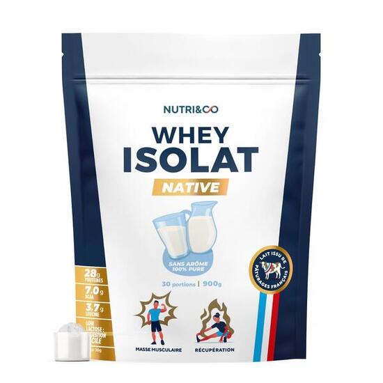 Whey Isolate Native - Prise de Masse & Musculation - Sans Saveur - 900gr