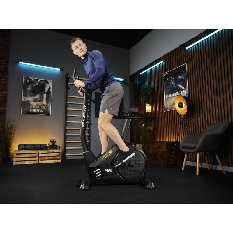 Rower stacjonarny elektryczno-magnetyczny SABER TX-750EB czarny