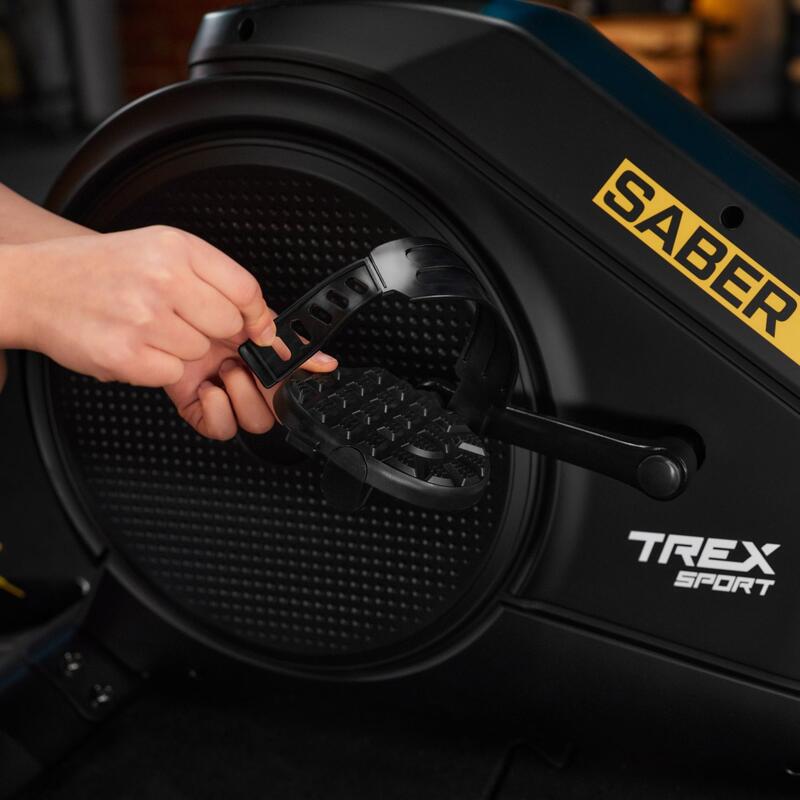 Rower stacjonarny elektryczno-magnetyczny SABER TX-750EB czarny