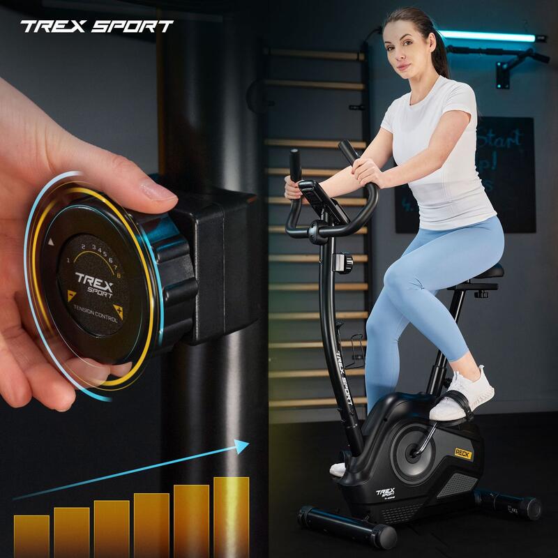 Bicicletă indoor cycling Trex Sport RECK TX-400MB magnetică gri