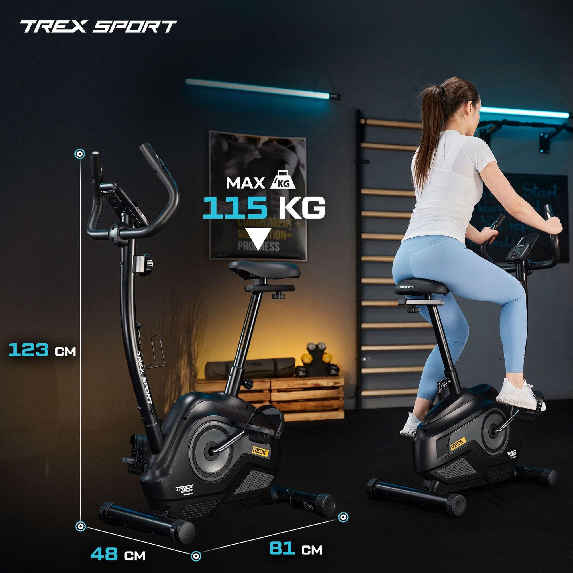 Vélo d'appartement magnétique Trex Sport RECK TX-400MB inertie de 5,5 kg gris 5/7