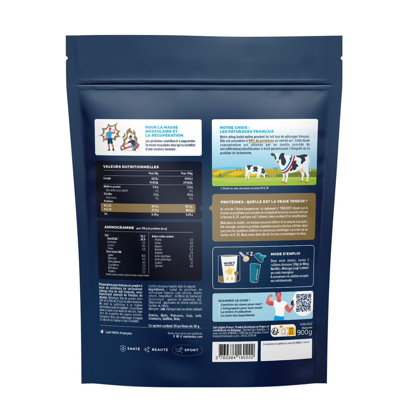 Whey Isolate Native - Prise de Masse & Musculation - Goût Vanille - 900gr 2/5