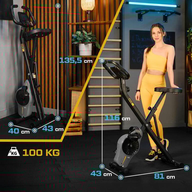 Rower stacjonarny magnetyczny składany Xbike BRIZ TX-340XB szary