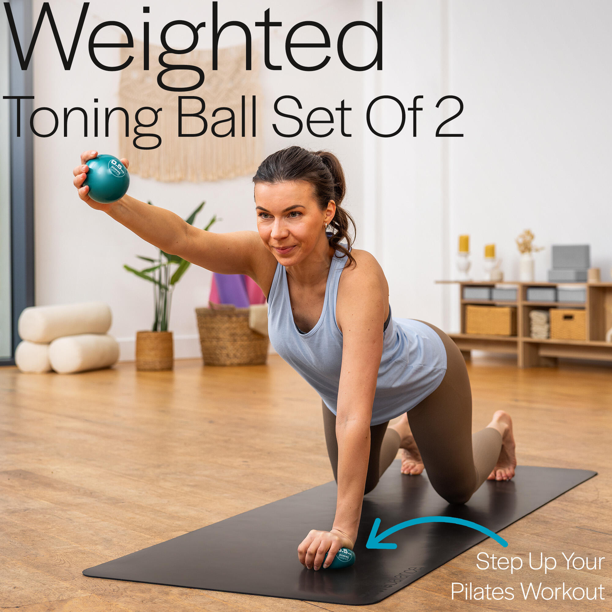 Weighted Toning Balls Yoga Pilates Rehab Exercise Soft Feel PVC x 