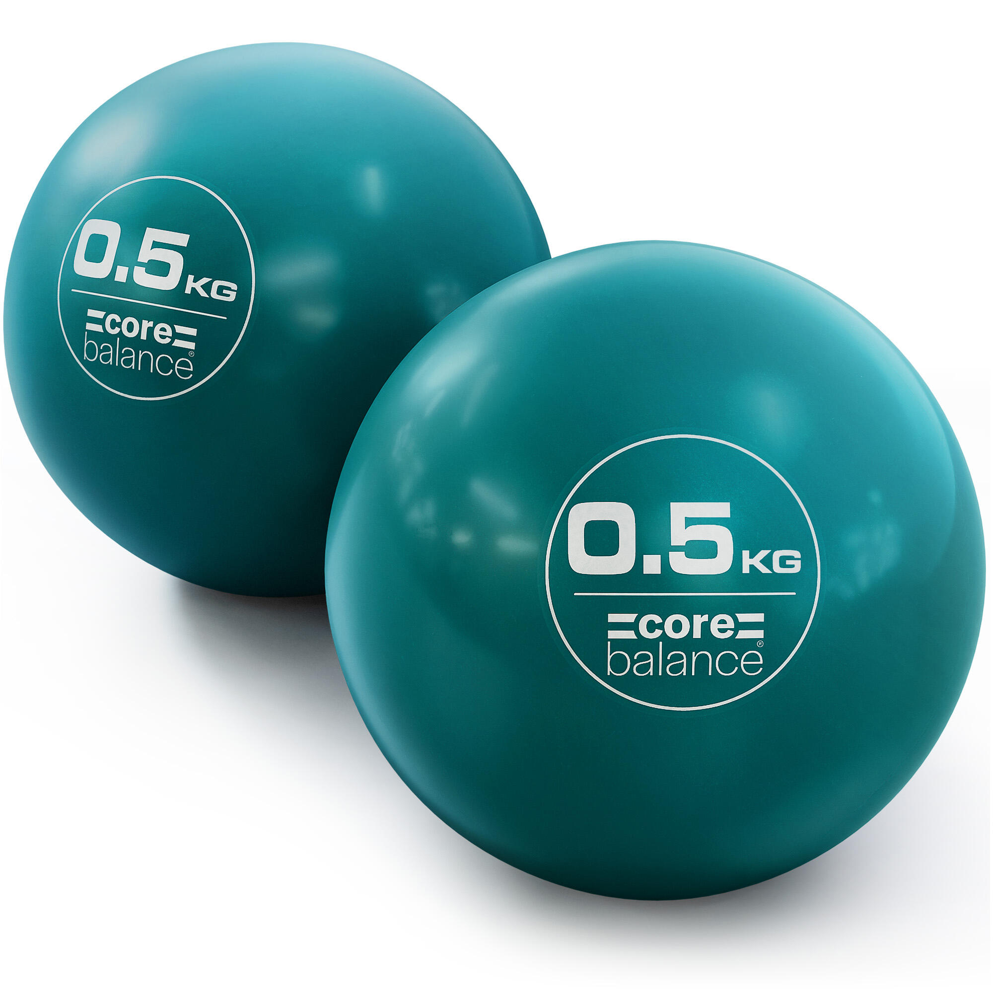CORE BALANCE Weighted Toning Balls Yoga Pilates Rehab Exercise Soft Feel PVC 2 x 0.5kg-1.5kg