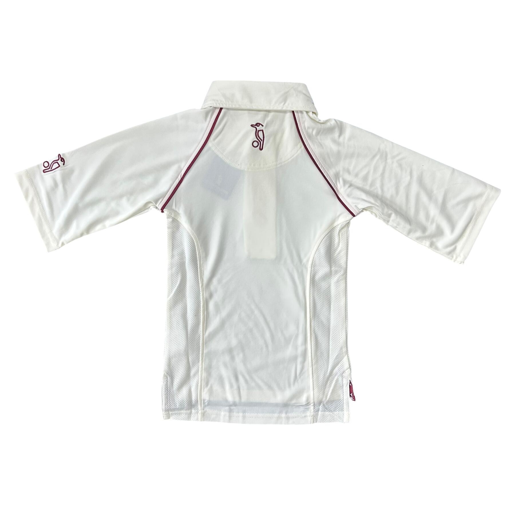 Kookaburra Kid's Cricket Shirt Maroon Trim Predator Shirt 3/3