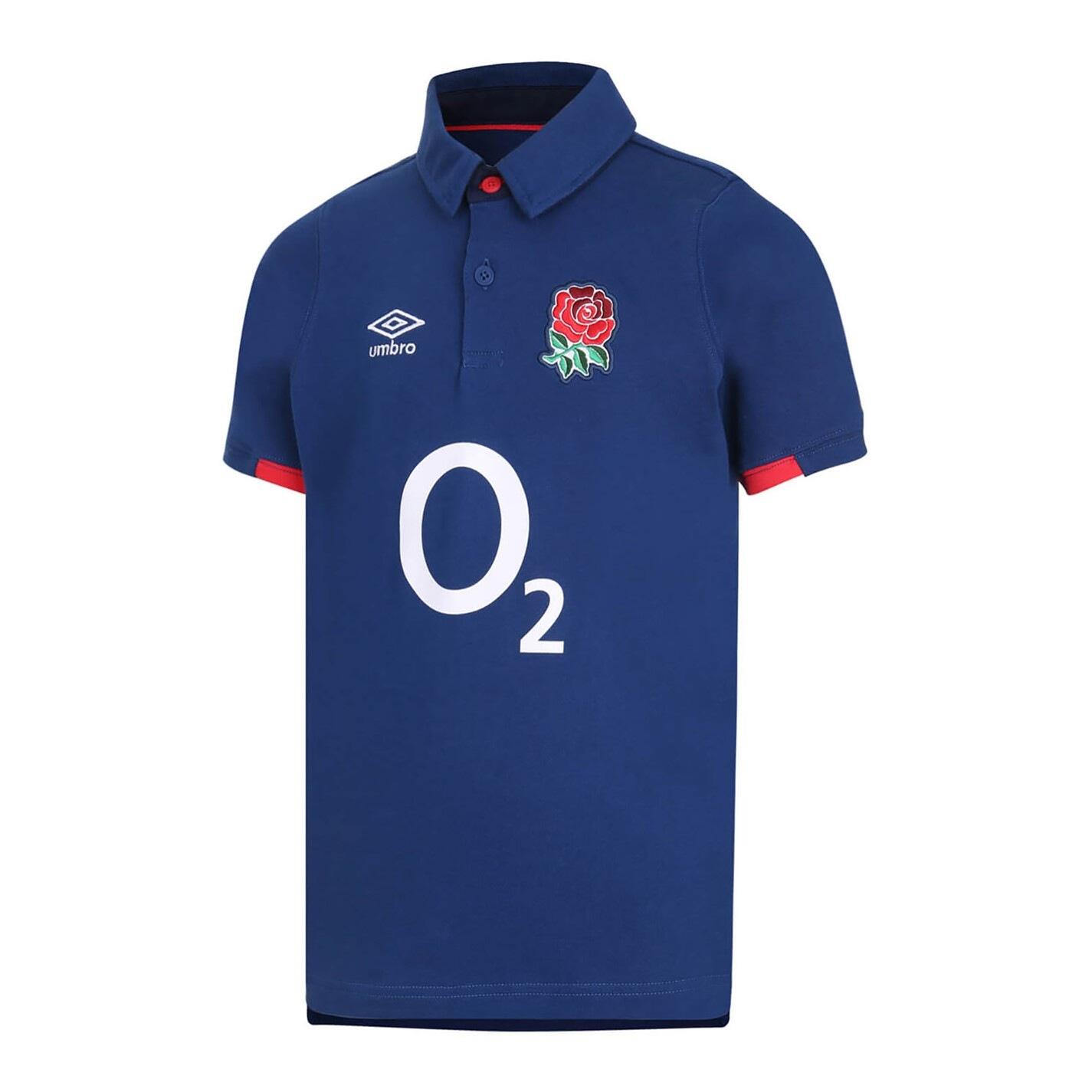 England Rugby Men's Polo Blue Umbro Alt Classic Polo Shirt 2/3