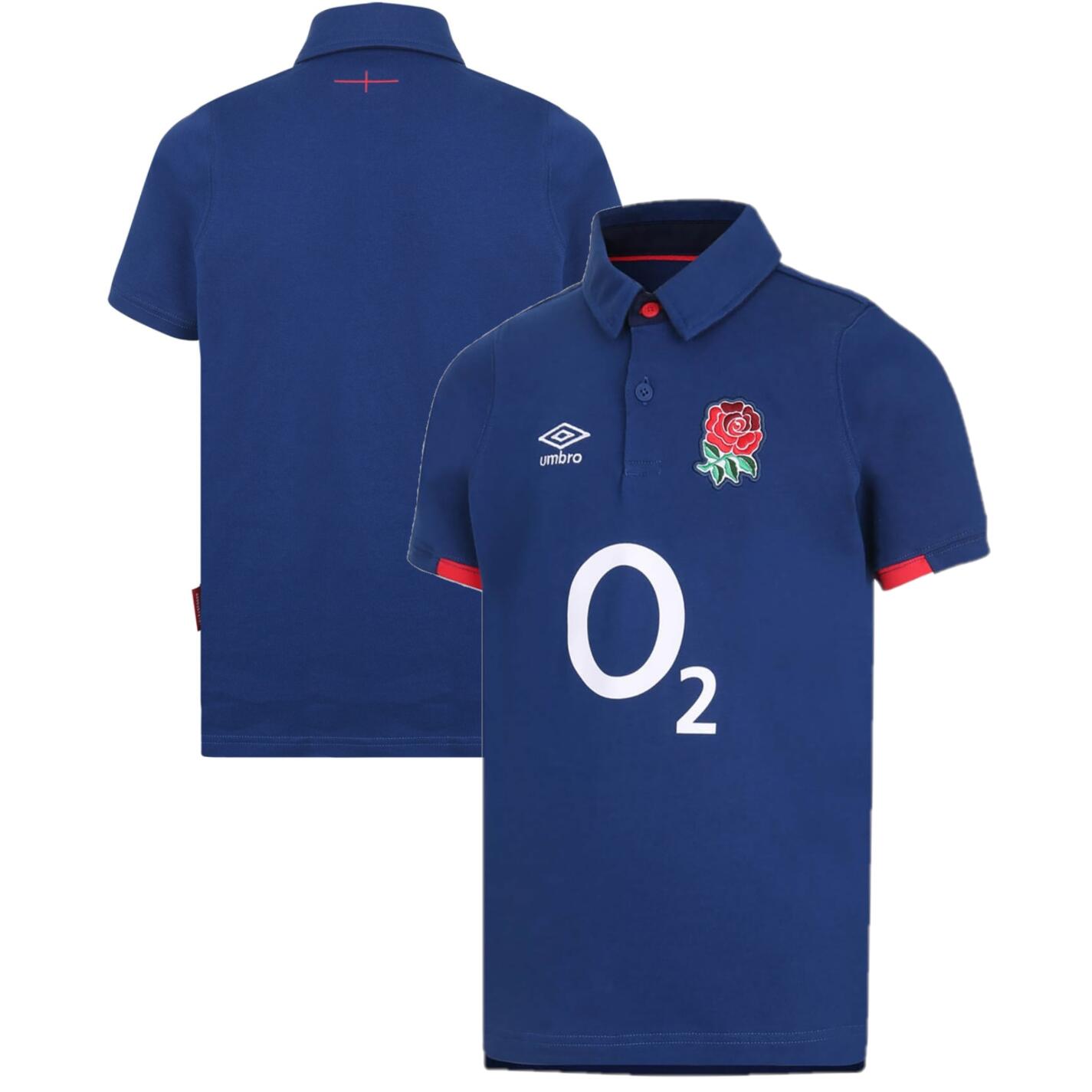 England Rugby Men's Polo Blue Umbro Alt Classic Polo Shirt 1/3