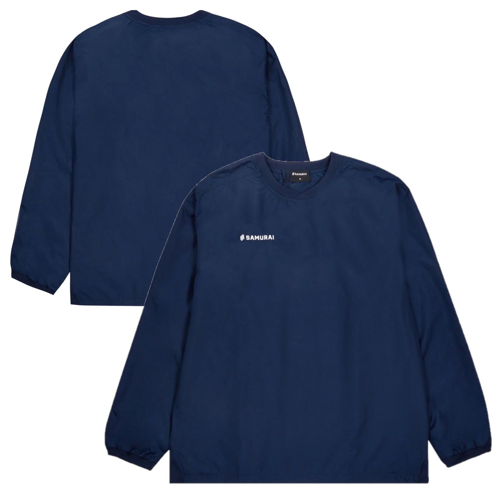 NO BRAND Samurai Kid's Rugby Windbreaker Navy Crew Sweatshirt Top
